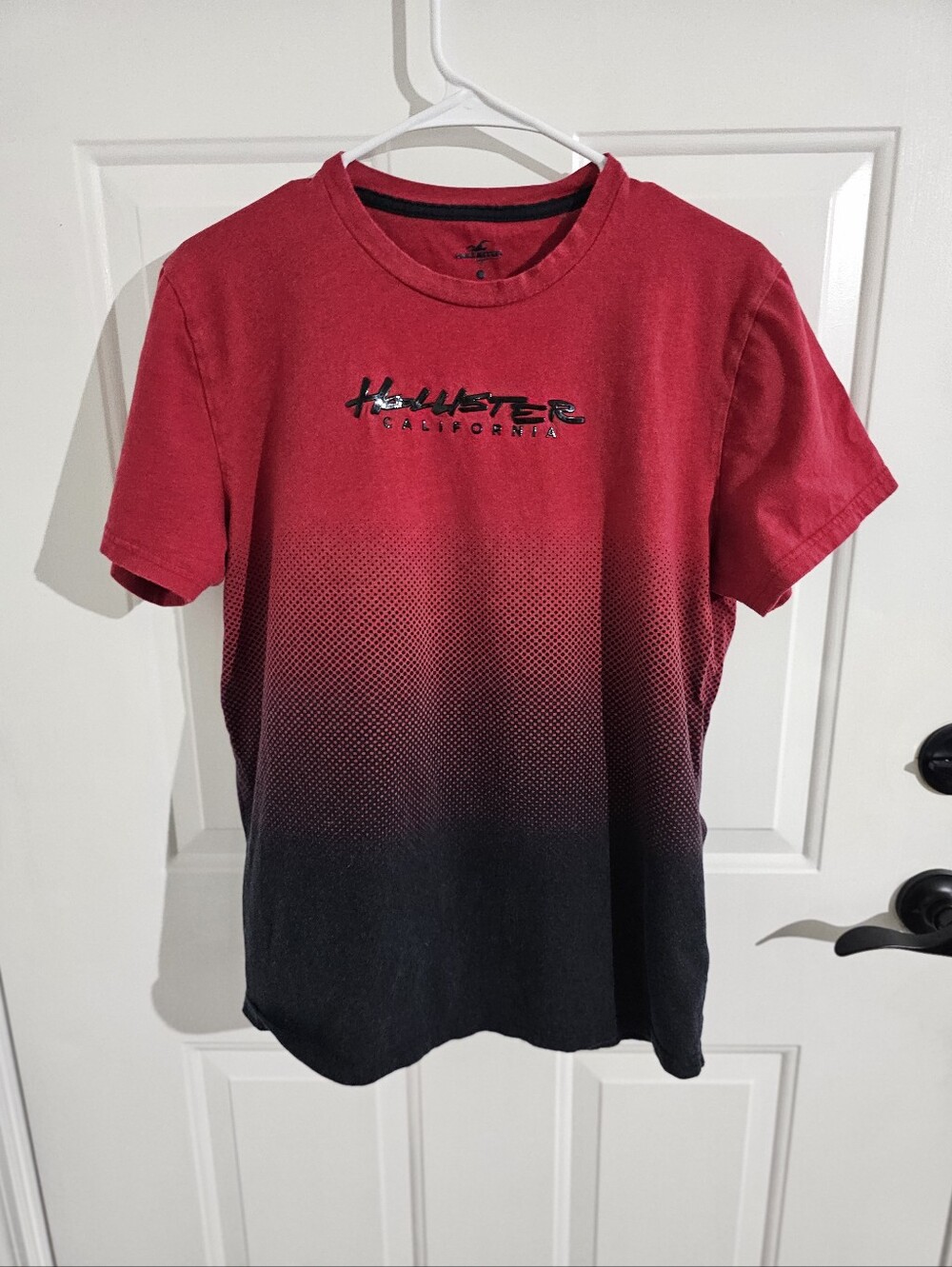 Hollister Red to Black Fade Graphic Tee